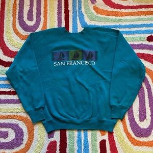 Vintage San Francisco Sailboat Graphic Crewneck Sweatshirt